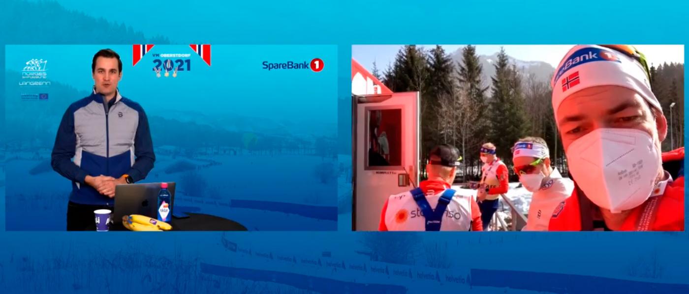 Bilde fra nett-tv-sending i Norges Skiforbund