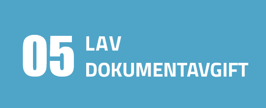 Banner med tekst: lav dokumentavgift