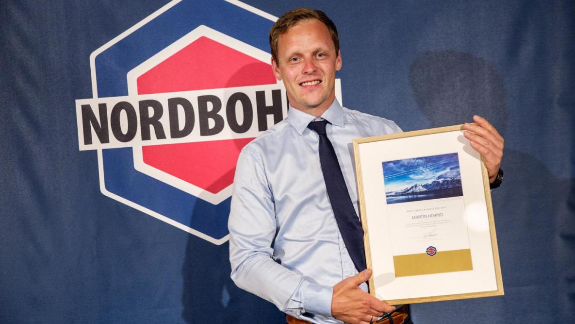 Martin Hovind fra Follo Bygg og Eiendom ble kåret til Årets beste byggeleder 2017.