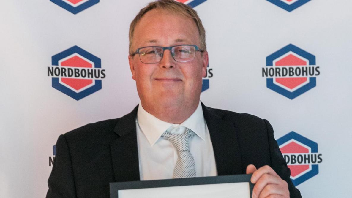 Rune Haugen fra Nordbohus Modum ble kåret til Årets beste byggeleder 2018.