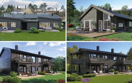 Bilde av fire ulike husmodeller