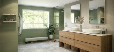 Lekkert baderom med veggplater fra Fibo